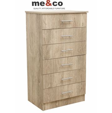 Lagos Six Drawer Chest of Drawers - Oak