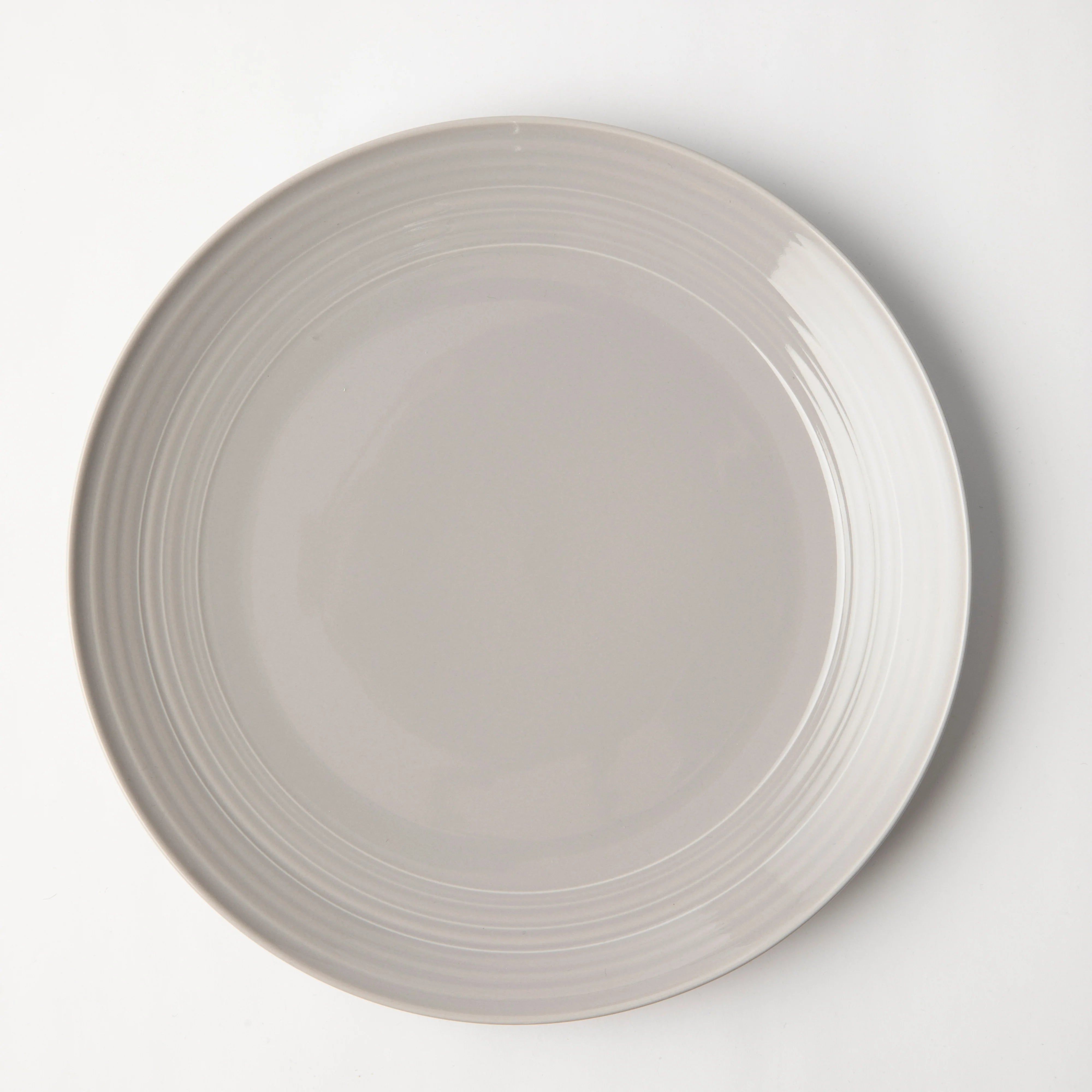 Jenna Clifford - Embossed Lines Light Grey Dinner Plate Set of 4