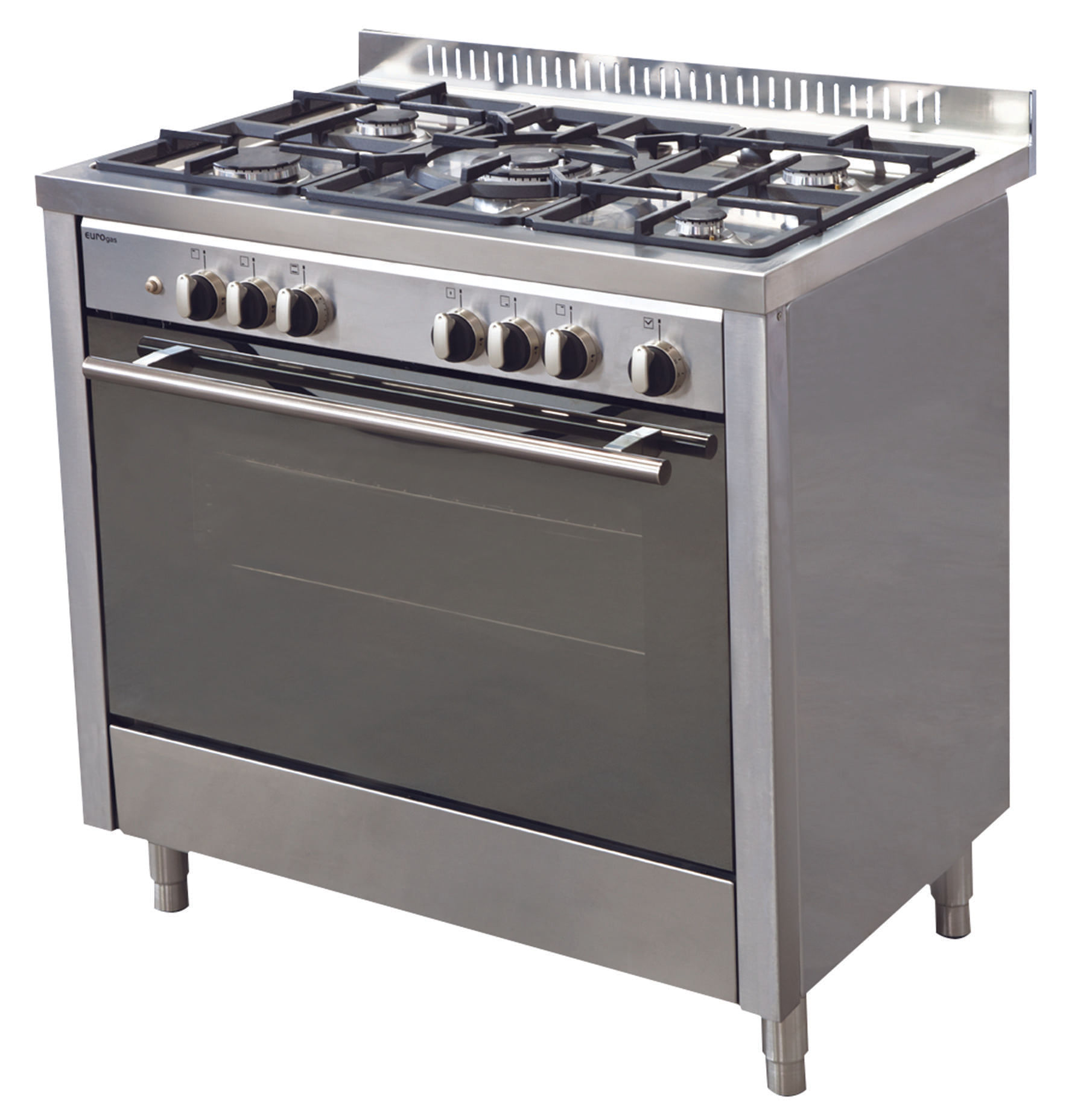 EUROGAS 90cm Freestanding Full Gas Stainless- Steel Stove MQB612GI