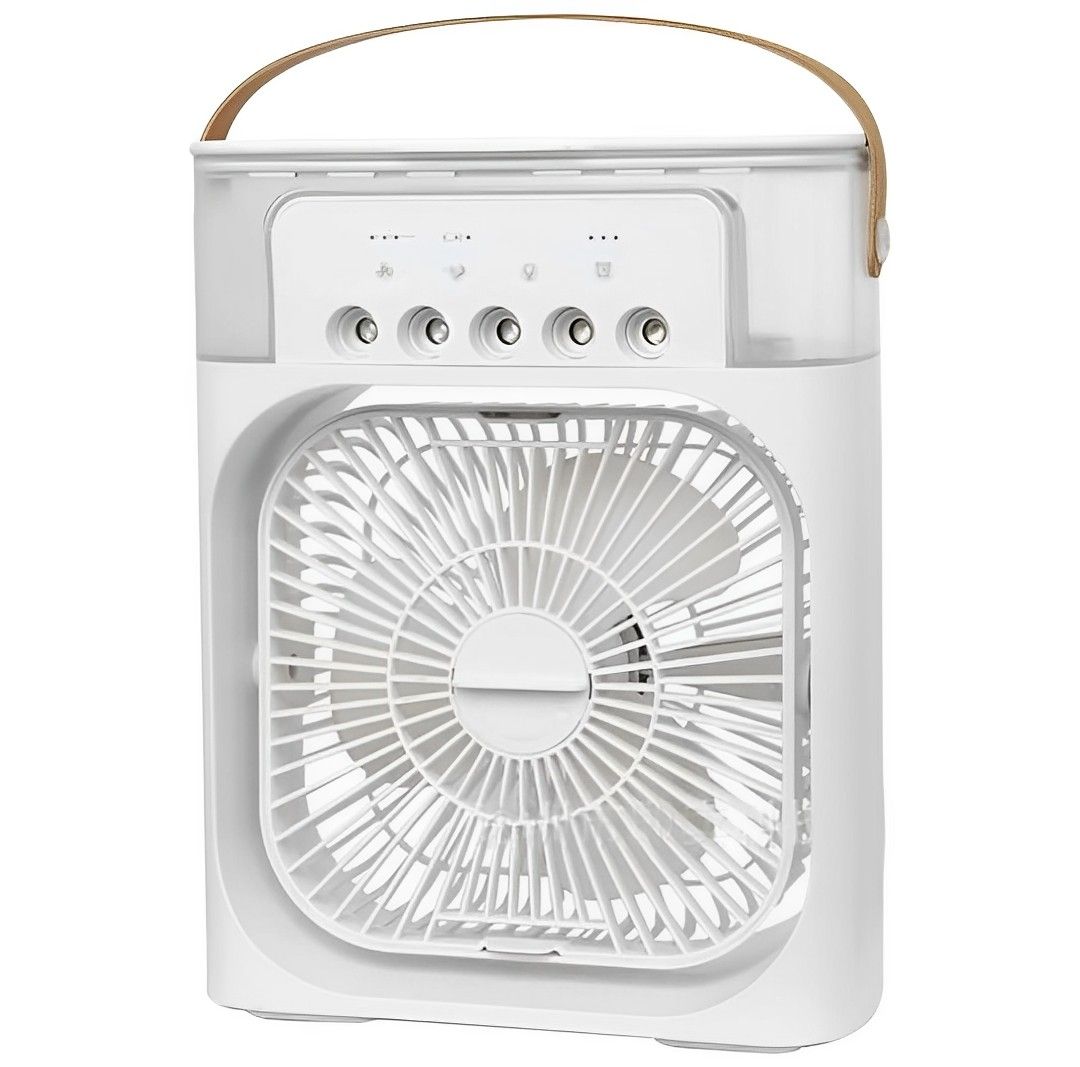 Portable Air Cooler Fan With Humidifies With RGB Led light / White