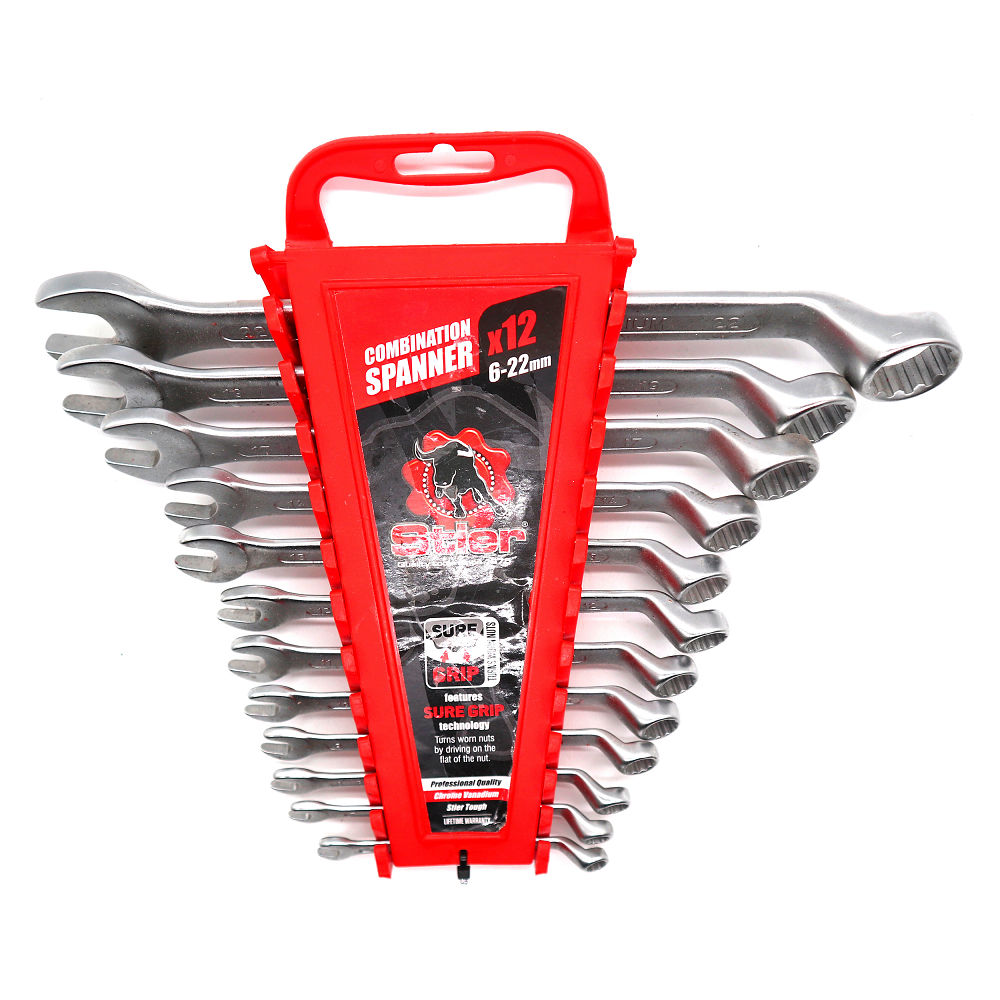 Stier Professional Chrome Vanadium 12 Piece Combination Spanner Set