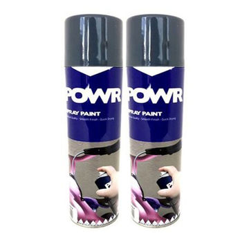 POWR Spray Paint Machinery Grey 300ml ( 2 Pack )