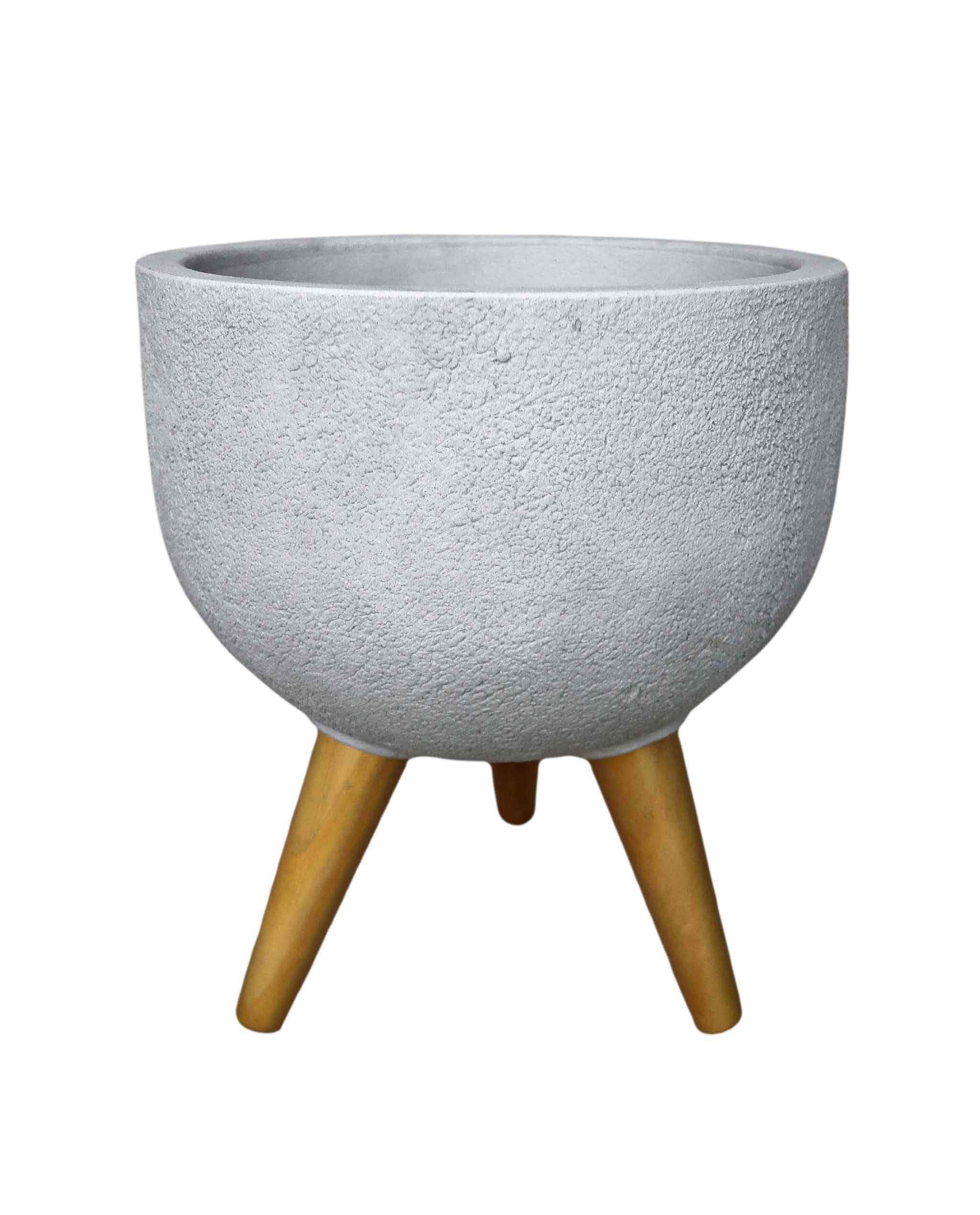 Rustic Round Japi Planter With Stand JVRD33