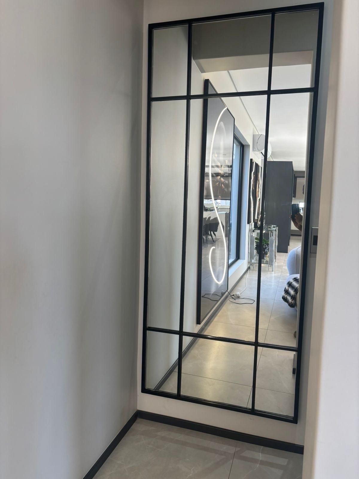 Widow mirror 2mx1m black