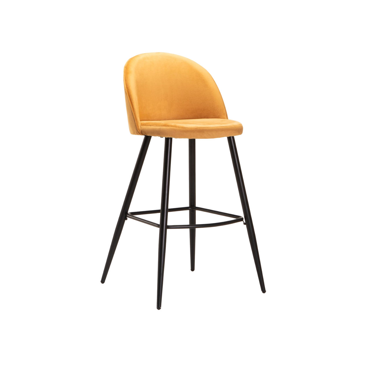 Vividitto - Extreme Velvet Kitchen Stool - Mustard