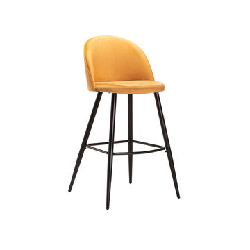 Vividitto - Extreme Velvet Kitchen Stool - Mustard