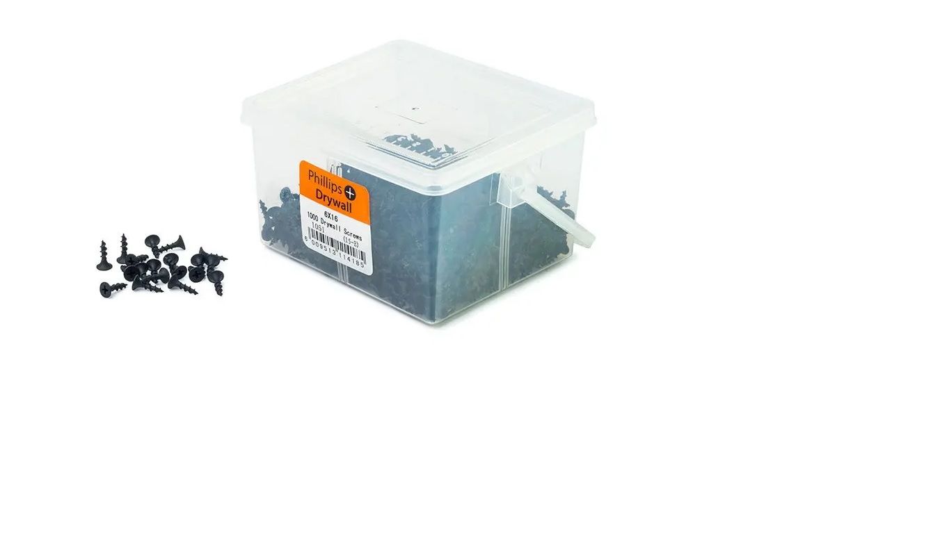 Drywall Screws, Phillips, 3.5mm x 16mm, 1000 Pieces BY WOODLY