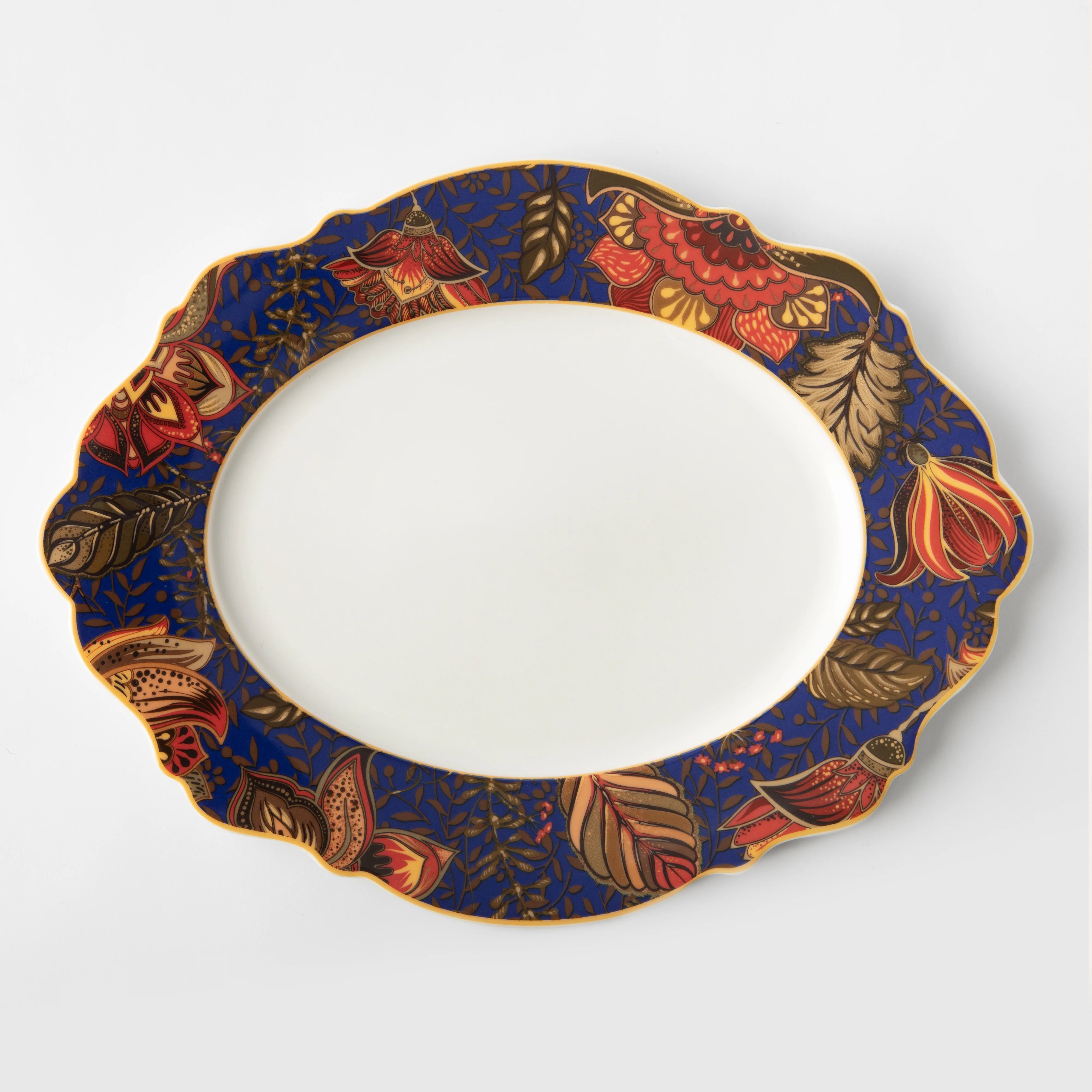 Jenna Clifford Blue Fern Oval Platter