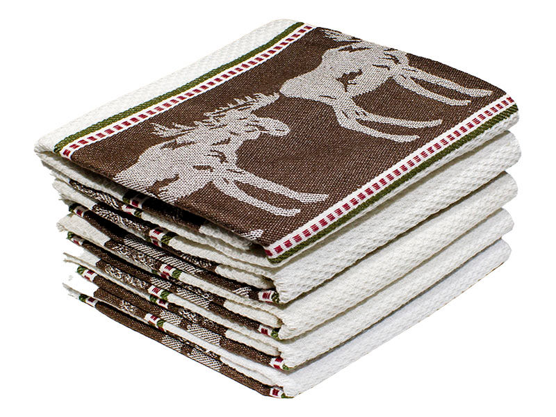 Bunty's Kitchen Towel - Design 2026 - 050x070cms - (05 Pc Pack) - Animals - Reindeer