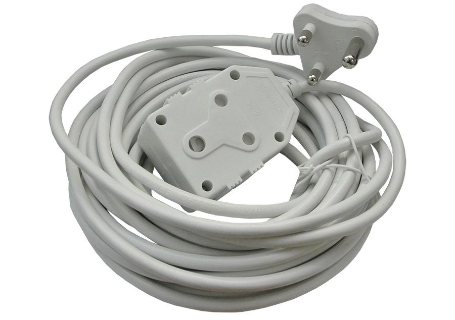 Extension cord 10amp 10metre white HG 1mm