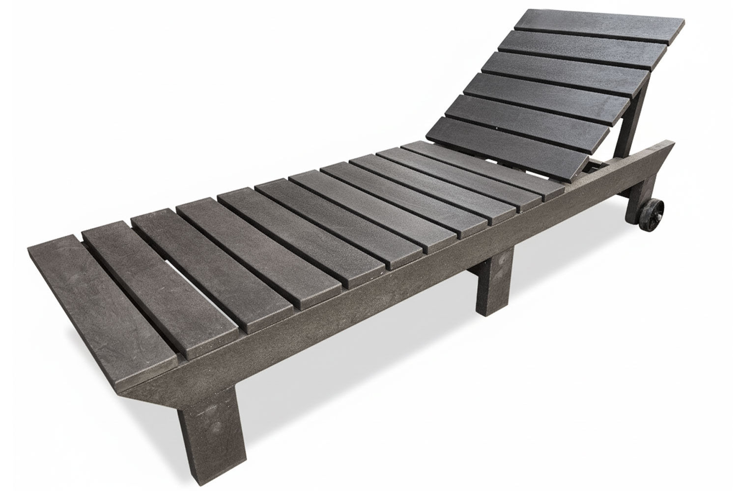 Royal Sun Lounger with Adjustable Backrest (Recycled Plastic, Brown, Cushion Excluded)