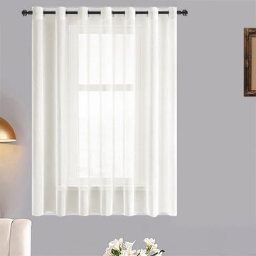 Matoc Designs Shorter Curtain -Mystic Voile -Cream -Eyelet -Single Layer - 300cm W x 123cm H