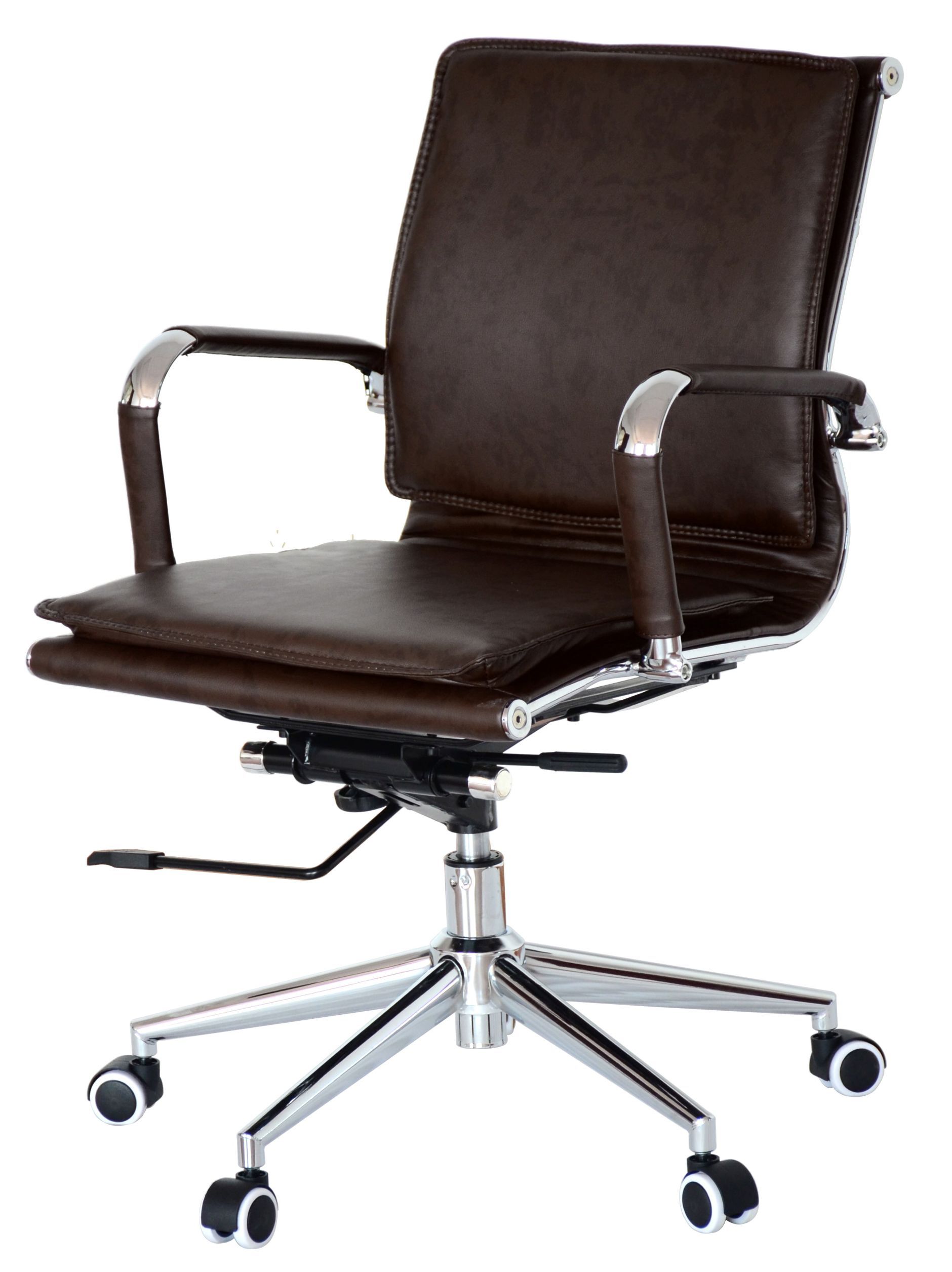 TOCC Square Pad Medium Back Office Chair-Brown