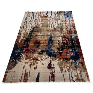 Navy Mustard Modern Turkish Machine Made 235 x 160cm Rug