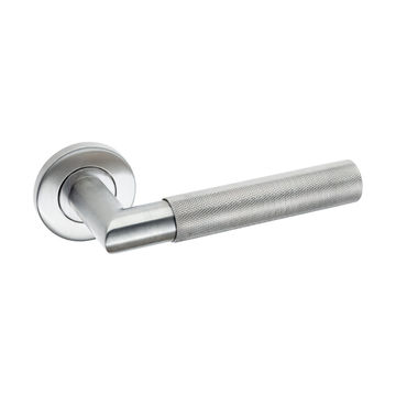 KNURLED LEVER HANDLE ON ROUND ROSE