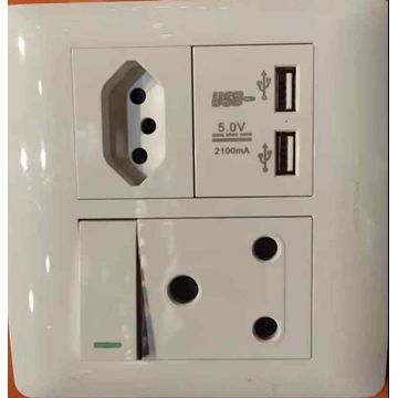 Wall Mounted multi plug socket with USB input