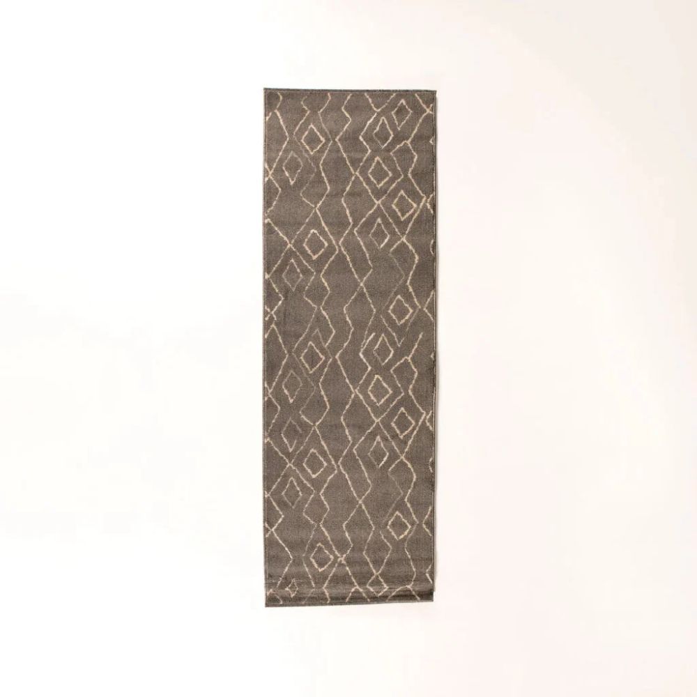 Oslo OS7 Runner – 80 240 cm Modern Geometric Hallway Rug in Grey & White