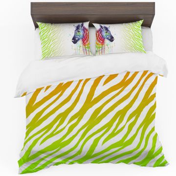 Colourful Zebra Stripes Cover Set Double