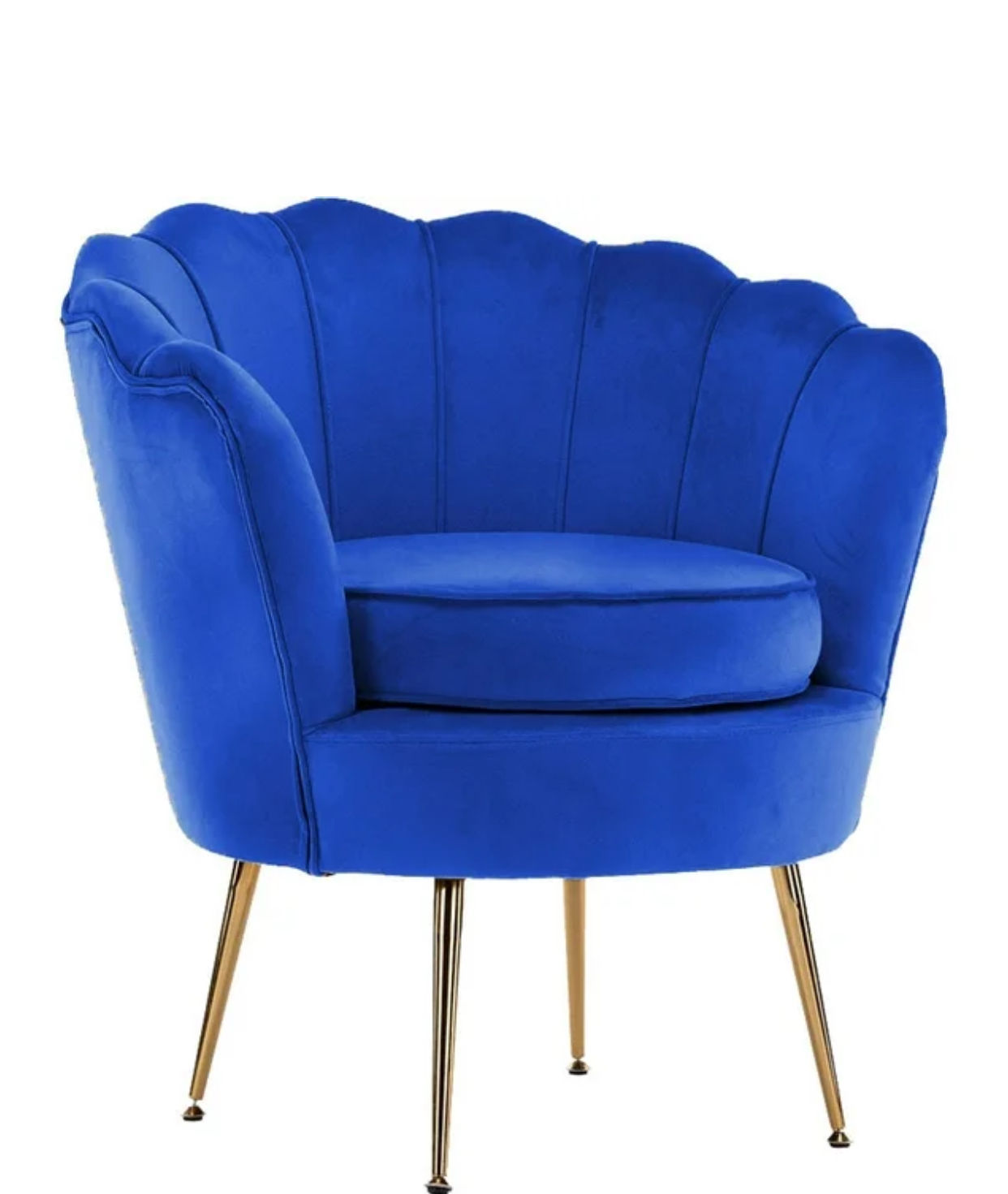 IG Furn- Blue Velvet Tulip Chair