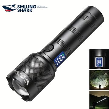 SmilingShark SD0523 led Torch light Super Power Flashlight M77 8400lm Zoomable Type-C Rechargeable 5modes Waterproof for Camping Hiking Working