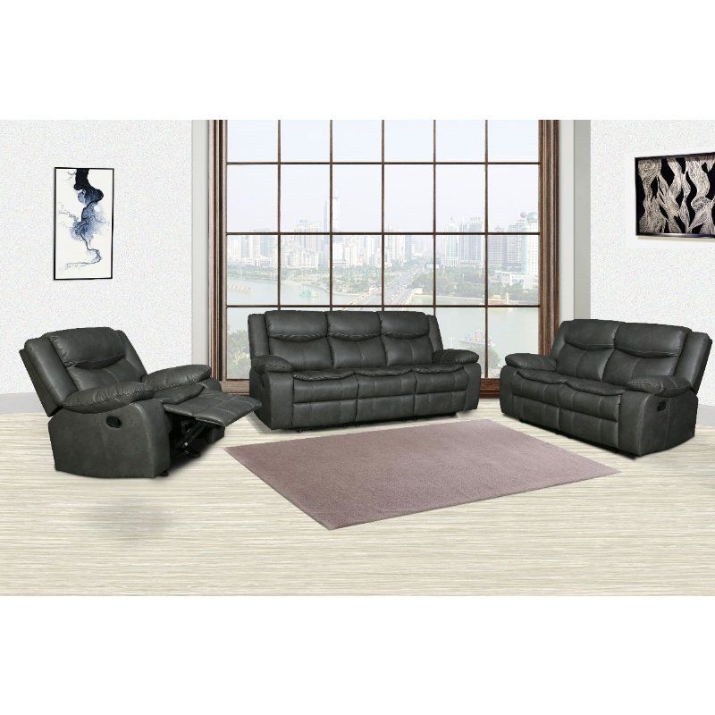 KC Furn-Camerone Faux Leather Reclining Couche Set