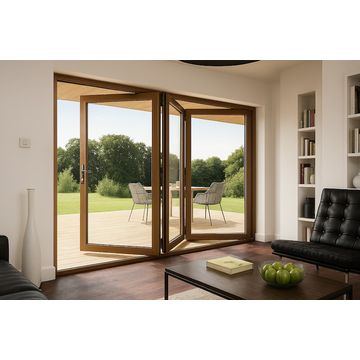 Kenzo - SFD3FG7LB - Aluminium Fold A-Side Door 2.1mx2.1m Bronze Open to Left Viewed From Outside