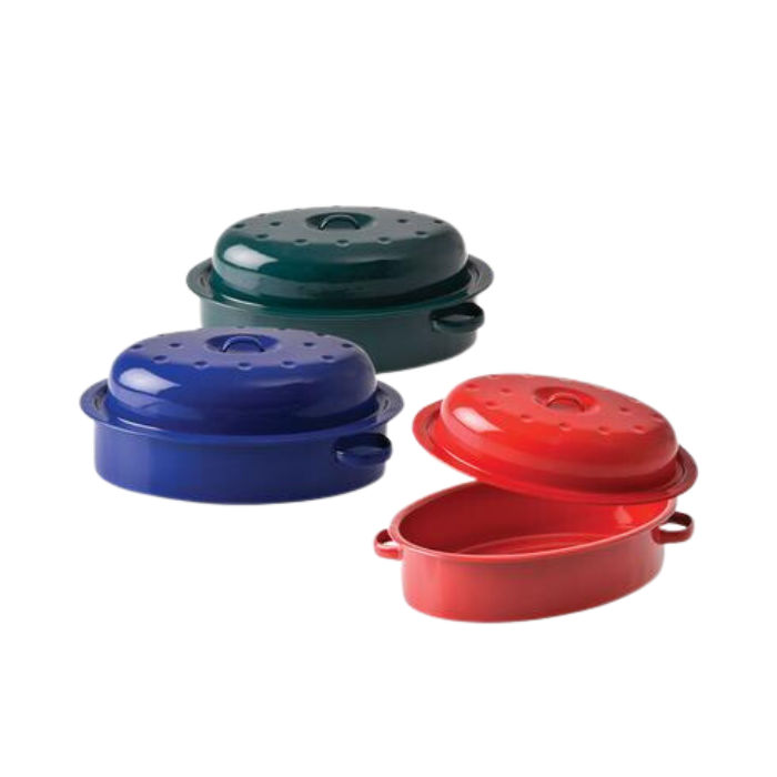 Roaster enamel 1st-grade oval 30cm asstd - 3pack