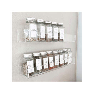 Wall mounted spice rack/floating shelf - Clear acrylic