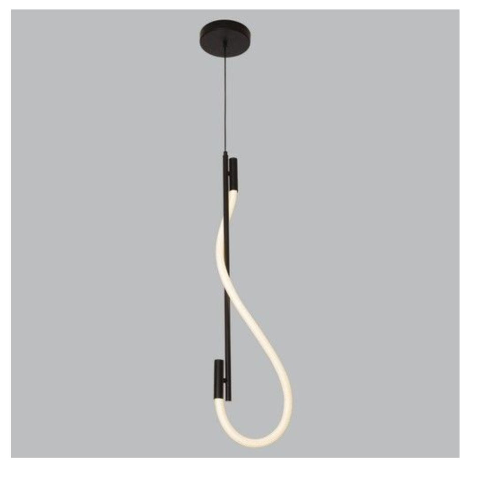 LED Metal and Acrylic Floor Lamp with Flexible Woven Tubing Remote Control