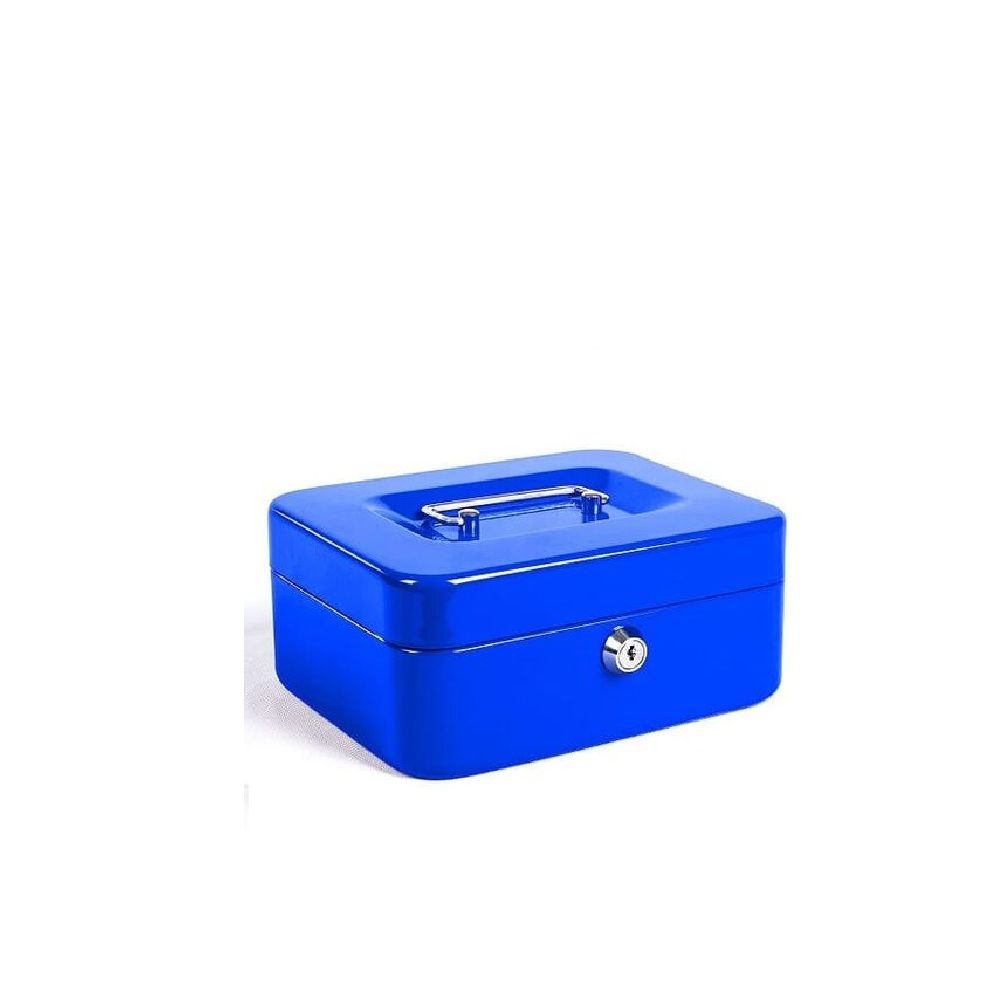 Metal cash box with locks and keys