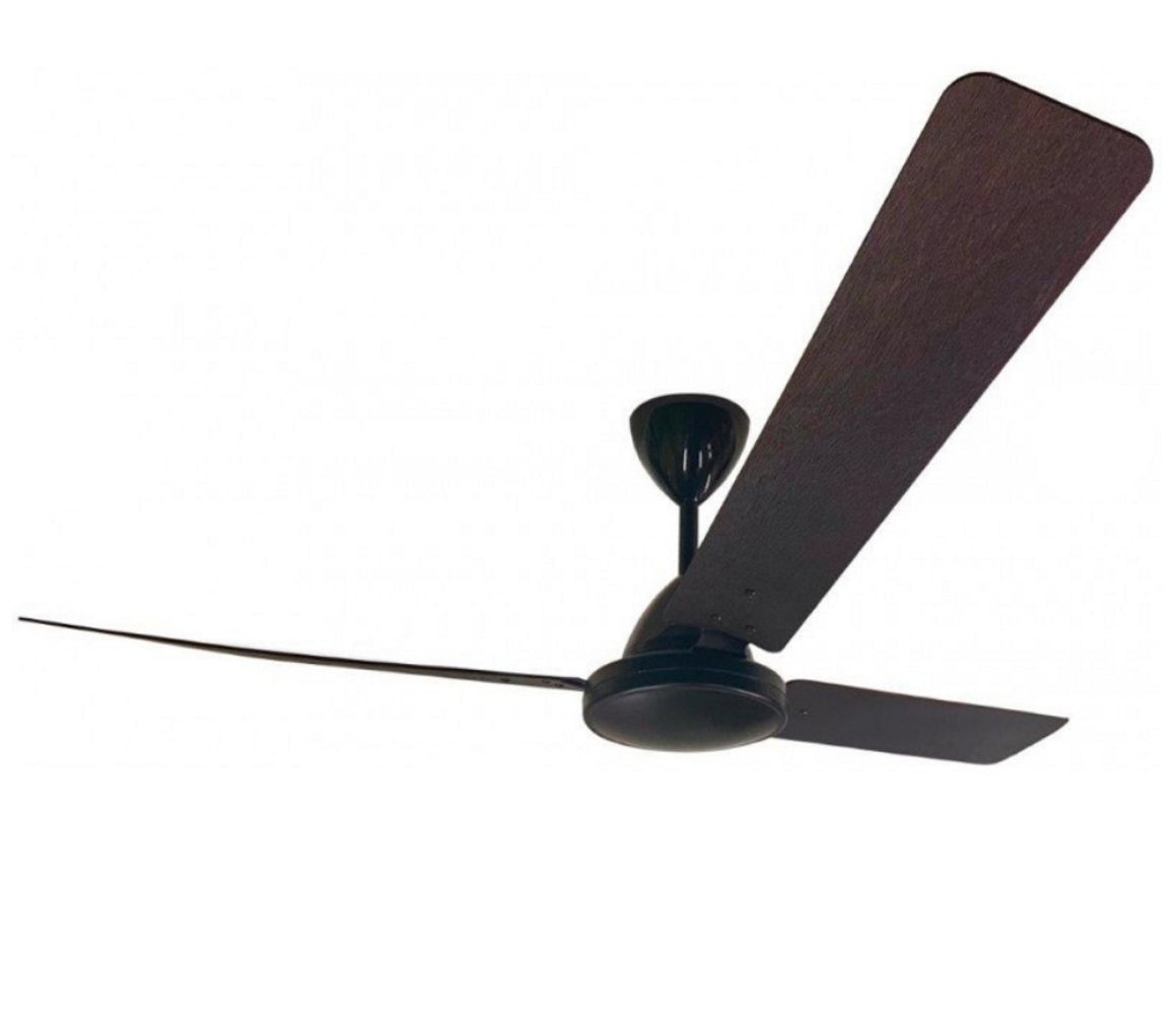 Solent Whirlwind ceiling fan 1400mm Mahogany Wooden 3-blade and 5-speed Infra-red remote control - Black