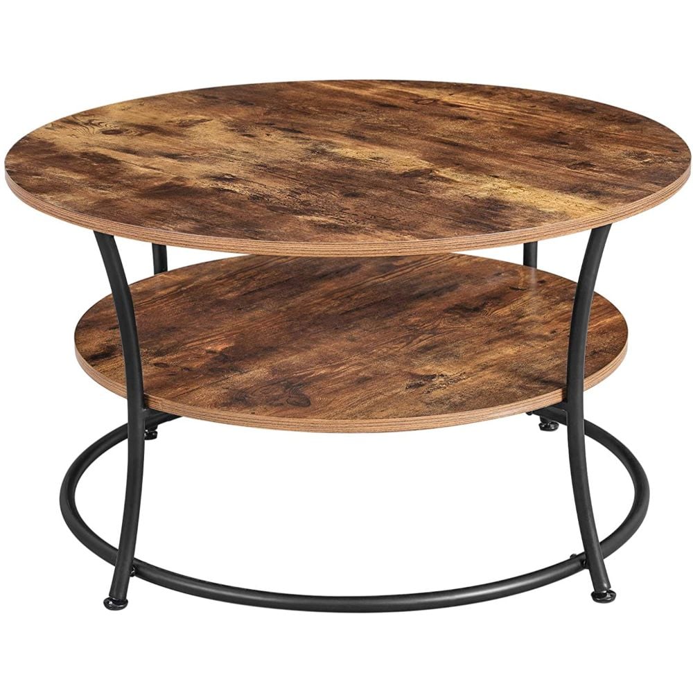 Bragg Miami Rustic Round Coffee Table, Brown