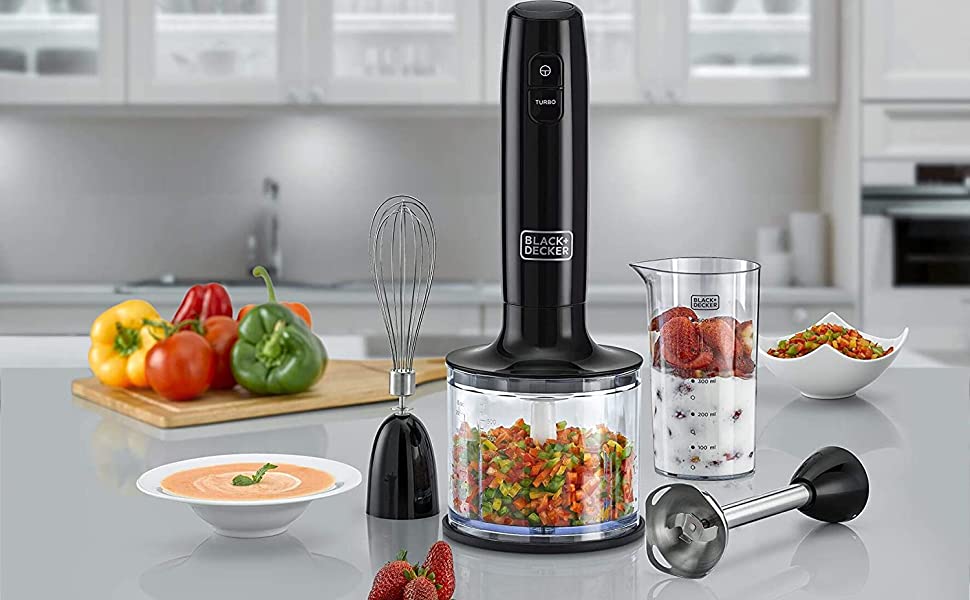 Black & Decker 600W 3-in-1 Hand Blender with Chopper |HB600-B5