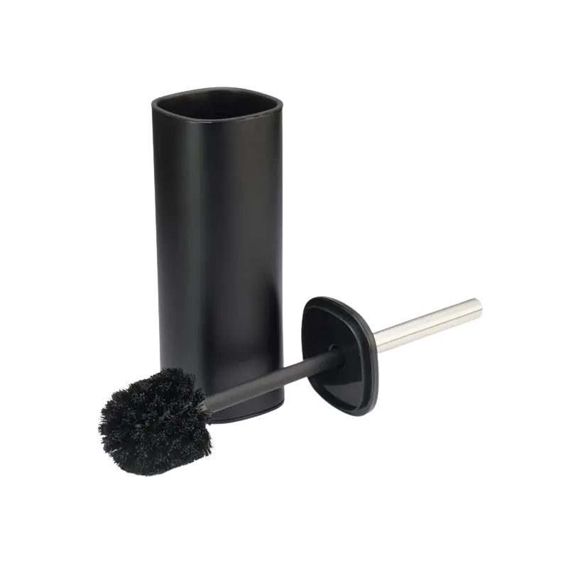 Toilet Brush Holder Set, Square, Black, Stainless Steel Inner