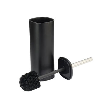 Toilet Brush Holder Set, Square, Black, Stainless Steel Inner