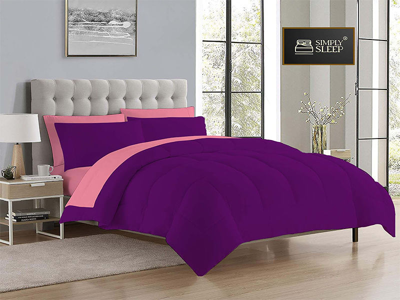 Everyday Collection Reversible Comforter Set - 90 GSM - Queen - Pink Frosting - Charisma - (01 Set)