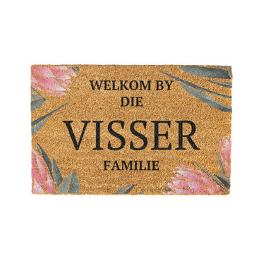 Visser Familie Naam Coir Doormat Design 700 x 400 mm