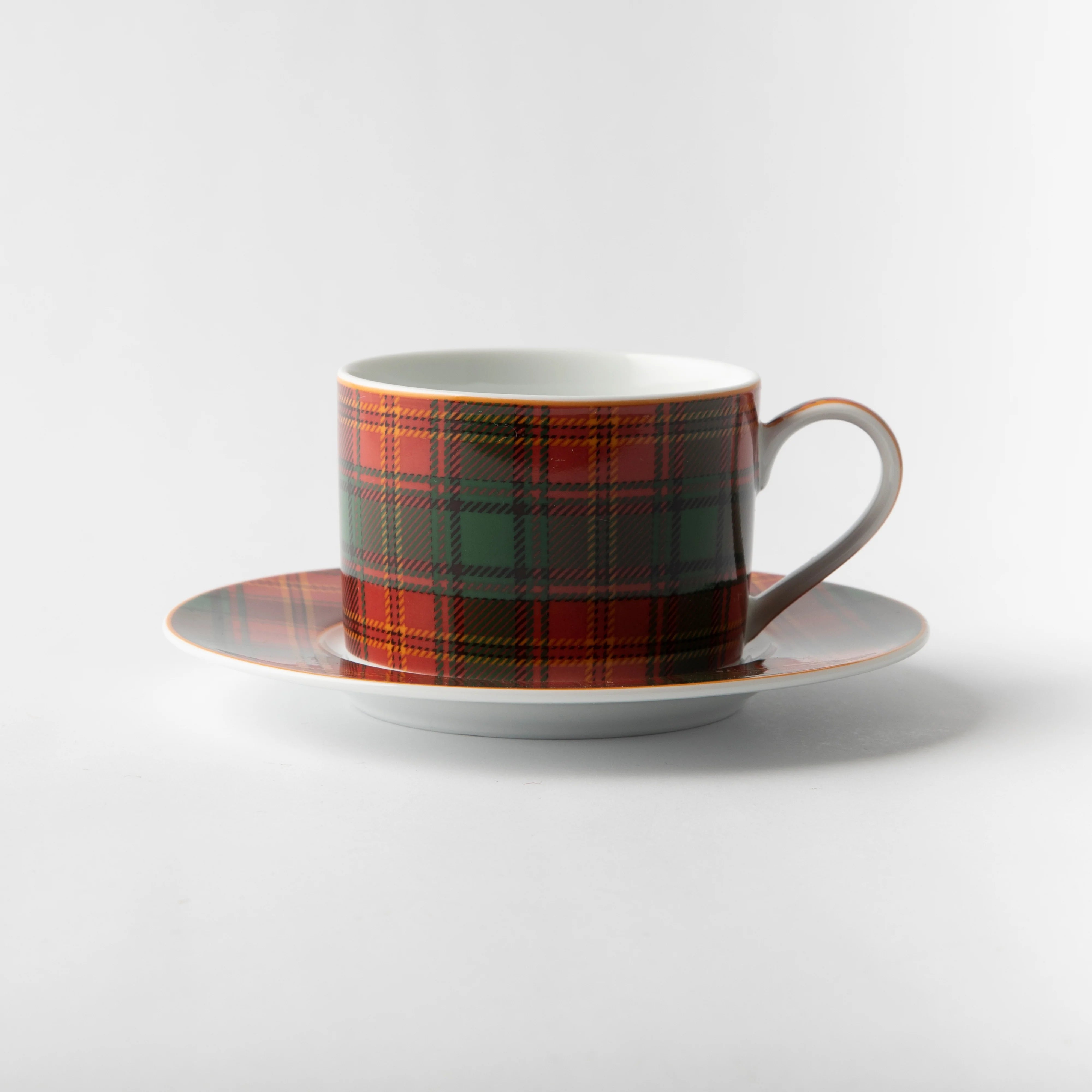 Jenna Clifford Red Tartan C&S in Gift Box Set of 4