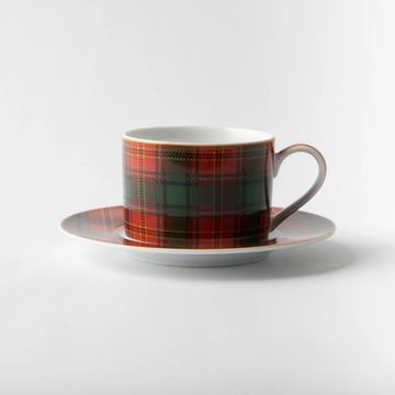 Jenna Clifford Red Tartan C&S in Gift Box Set of 4