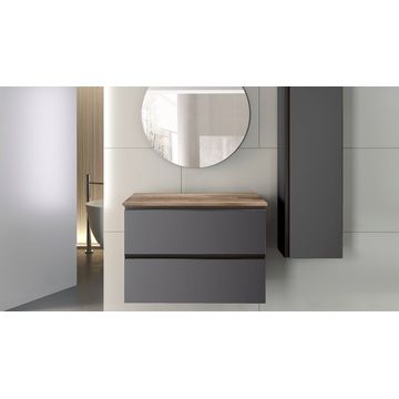 Storm Grey Single Double Drawer Vanity 80cm