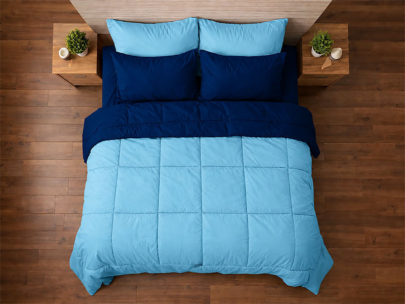 Everyday Collection Reversible Comforter Set - 90 GSM - King - Super King - Pageant Blue - Sky Blue (06 Sets)