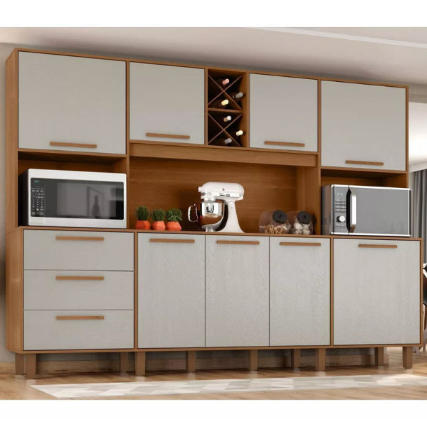 Apollo Kitchen Cabinet Kit 8 Doors and 3 Drawers Cinnamon/Sand