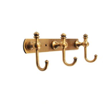 ANTIQUE BRASS WALL MOUNT ROB HOOK FOR BATHROOM, COAT, KEYS