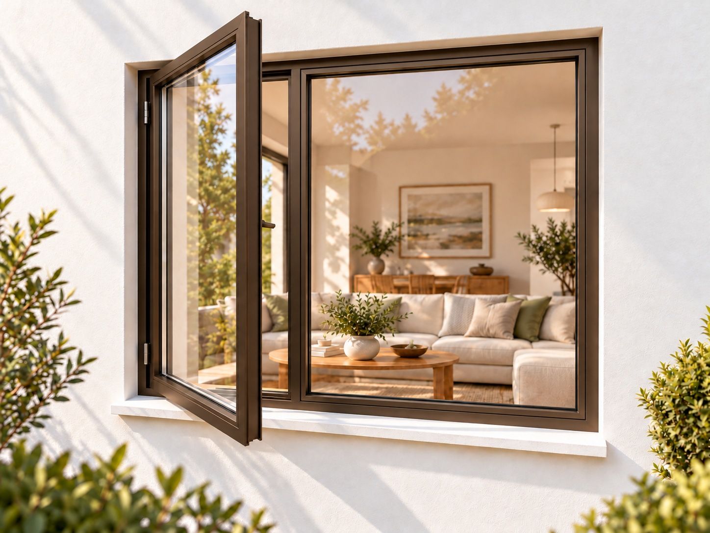 Kenzo Premium Side-Hung Aluminium Window - Bronze, 1800 900 mm, Left Side Opener
