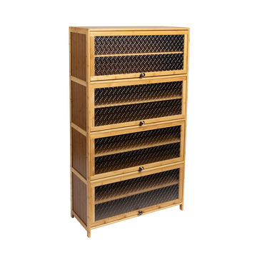 Bamboo-Wood 8 Tier Shoes Rack