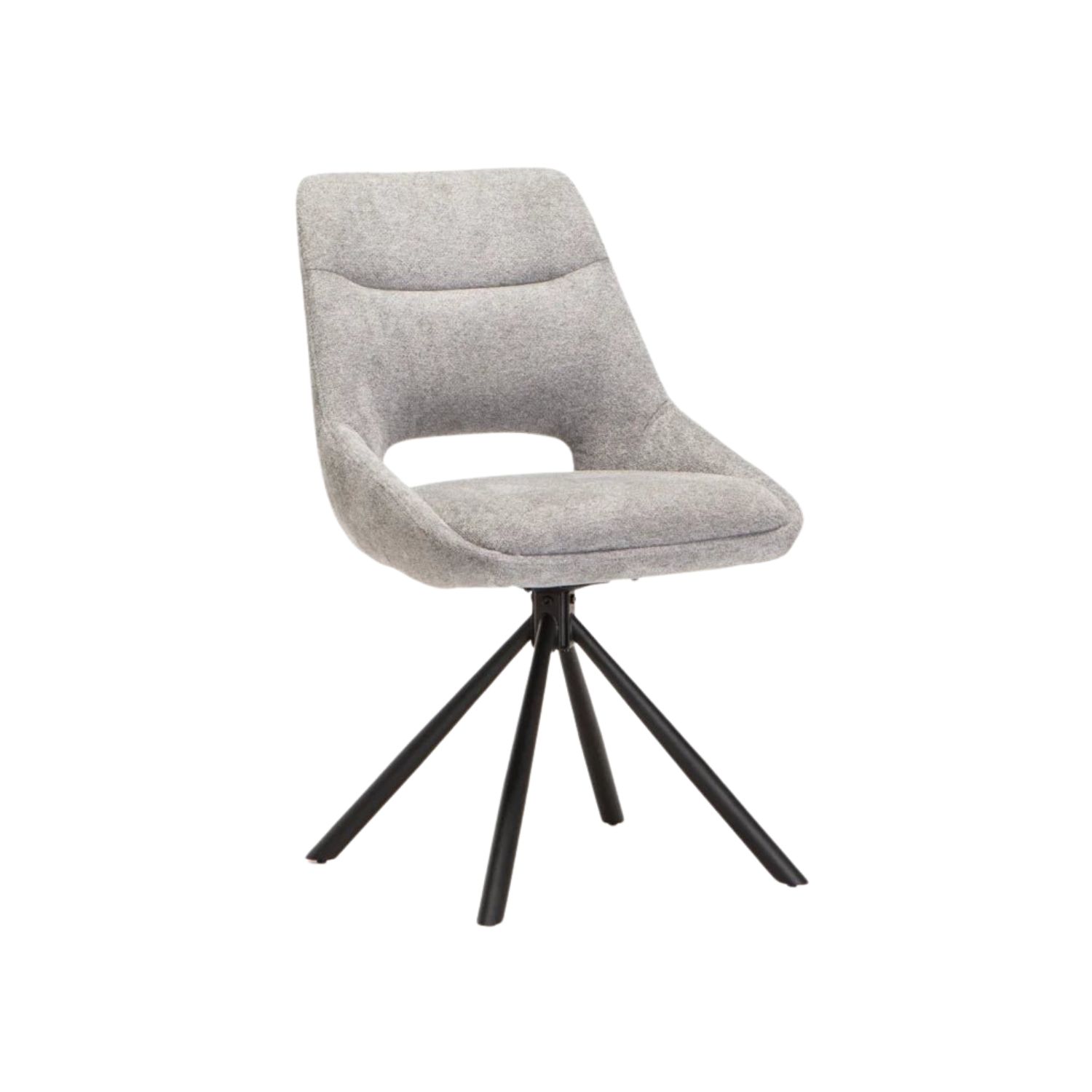 Fabric Swivel Dining Chair with Padded Seat - Light Grey