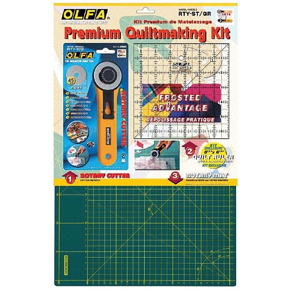 OLFA QUILTING KIT WITH ROTARY CUTTER&RULE & MAT