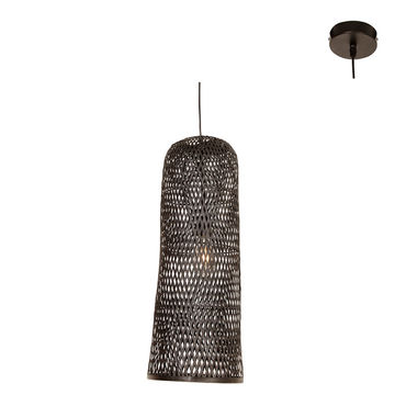 Jellis 250 - Pendant - E27 1x60w - Black Woven Bamboo
