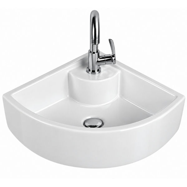 Counter top Ceramic Basin / table top Corner White - Cornia