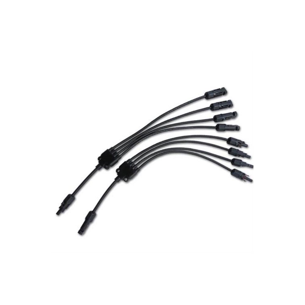 Solarwize MC4 Y Connector 4 Way To 1 Way Solar Panel Combiner Cable Set Colour Black No Warranty
